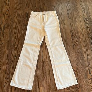 Free People Wide Legged Beige Jeans